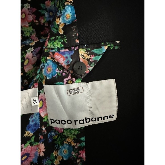 PACO RABANNE Floral Ditsy Print Blazer Shoulder Pads - French Sz 36 - US Sz 4 - Picture 6 of 7